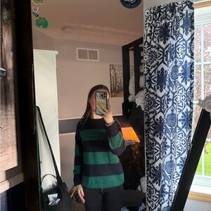 Wild Fable Navy and Green Knit Sweater